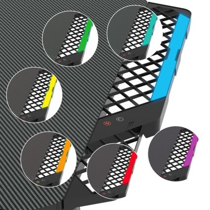 Mesa de juego FALCON con retroiluminación LED RGB 116x60 cm negro