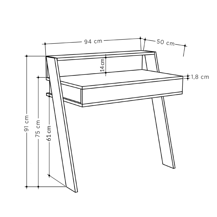 Mesa de pared COWORK 91x94 cm antracita