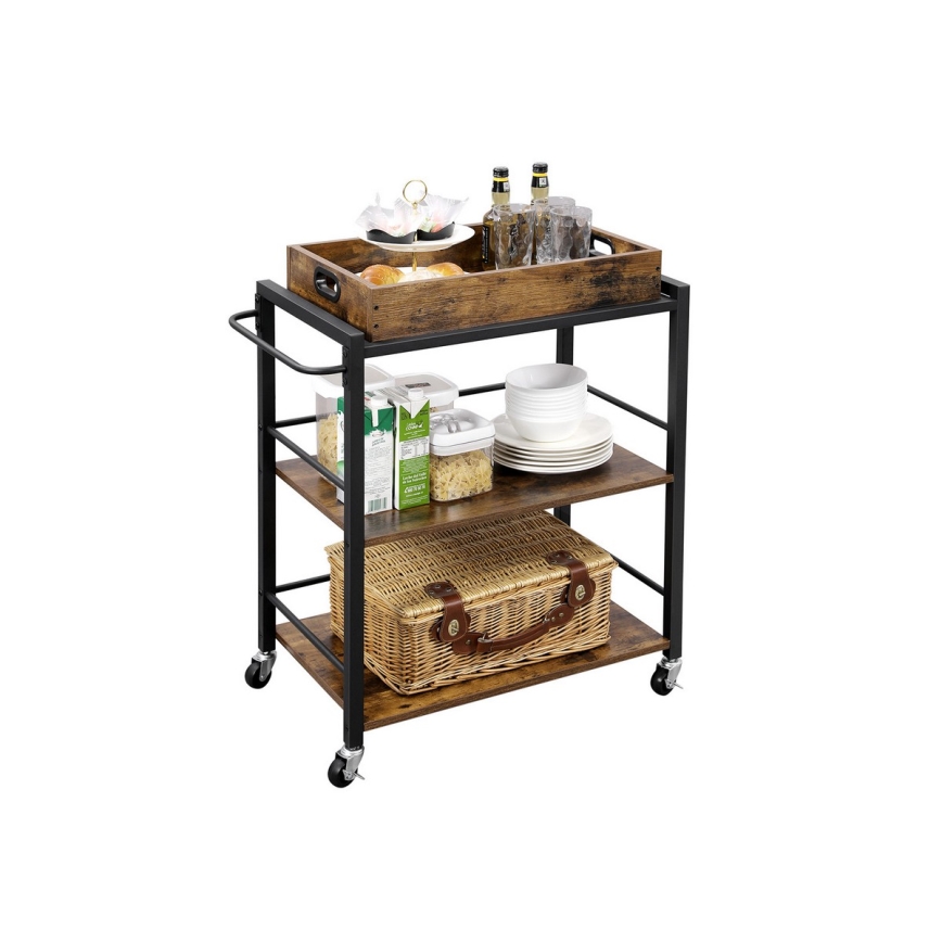 Mesa de servicio MARGE marrón/negra