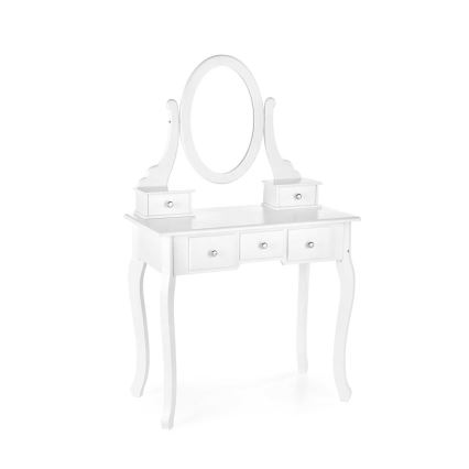 Mesa de tocador SARA 80x130 cm + stool 45x37 cm blanco