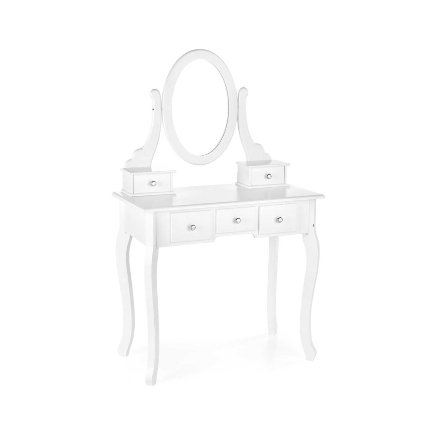 Mesa de tocador SARA 80x130 cm + stool 45x37 cm blanco