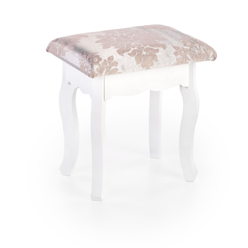 Mesa de tocador SARA 80x130 cm + stool 45x37 cm blanco