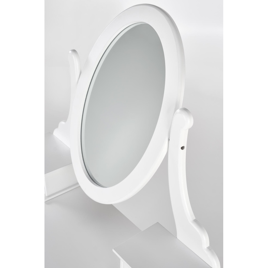 Mesa de tocador SARA 80x130 cm + stool 45x37 cm blanco