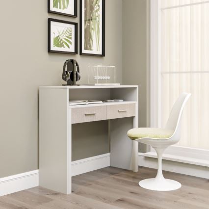 Mesa de trabajo 88x99 cm blanco/beige