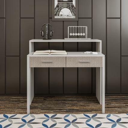 Mesa de trabajo 88x99 cm blanco/beige