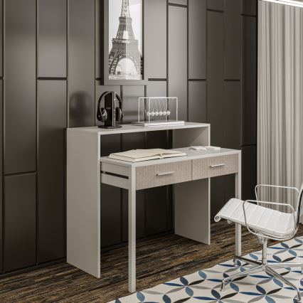 Mesa de trabajo 88x99 cm blanco/beige