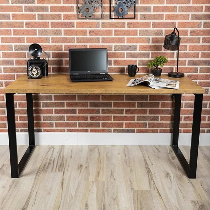 Mesa de trabajo BLAT 160x60 cm negro/marrón