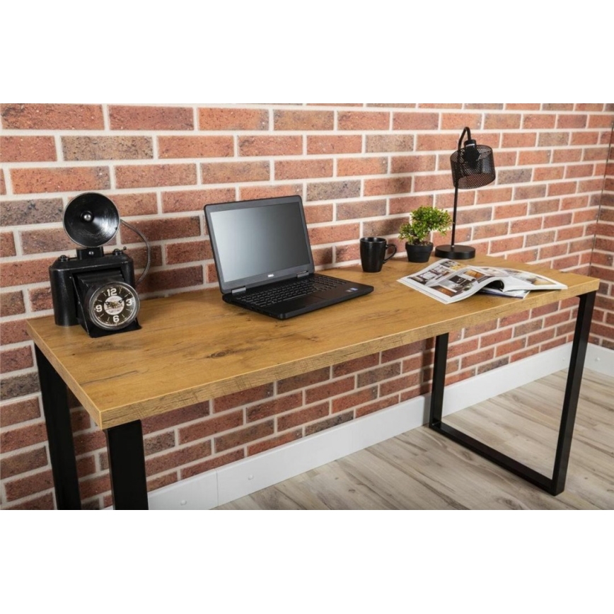 Mesa de trabajo BLAT 160x60 cm negro/marrón