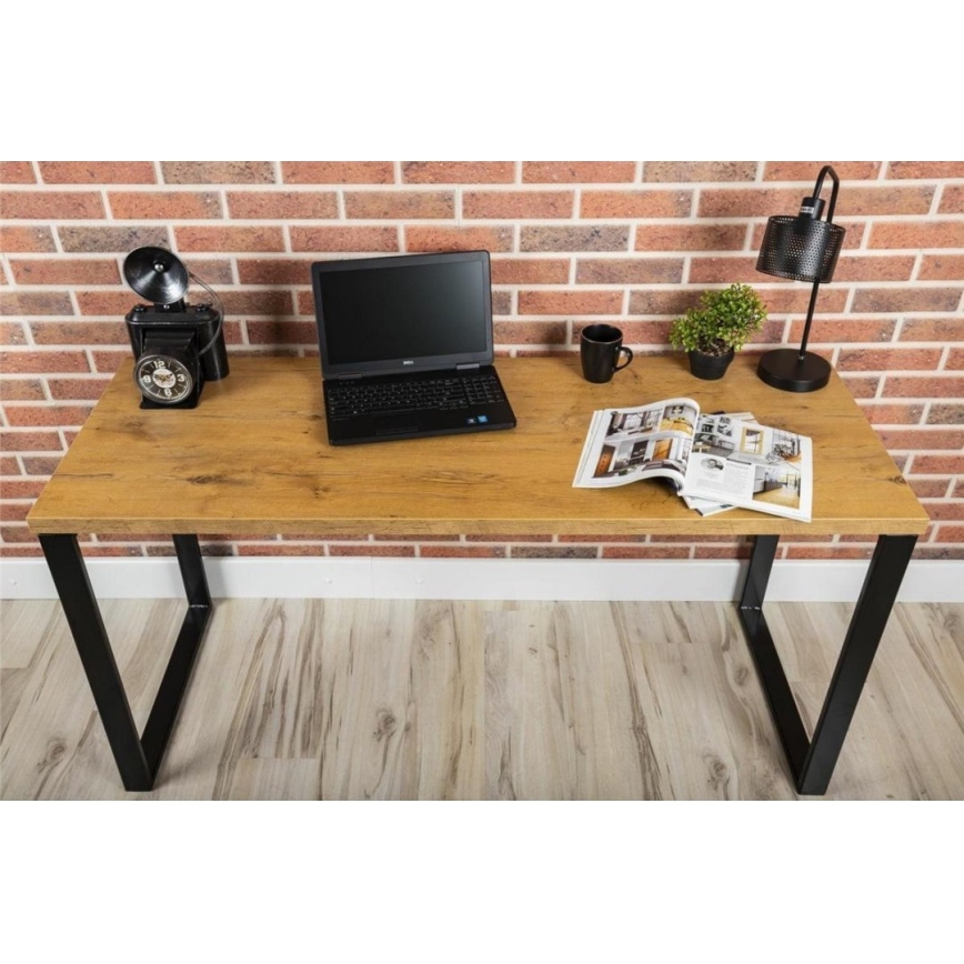 Mesa de trabajo BLAT 160x60 cm negro/marrón