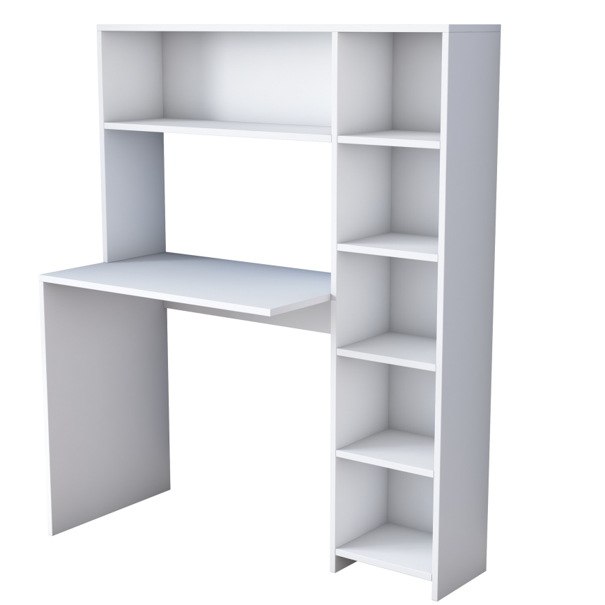 Mesa de trabajo con estante RANI 113,2x141,8 cm blanco