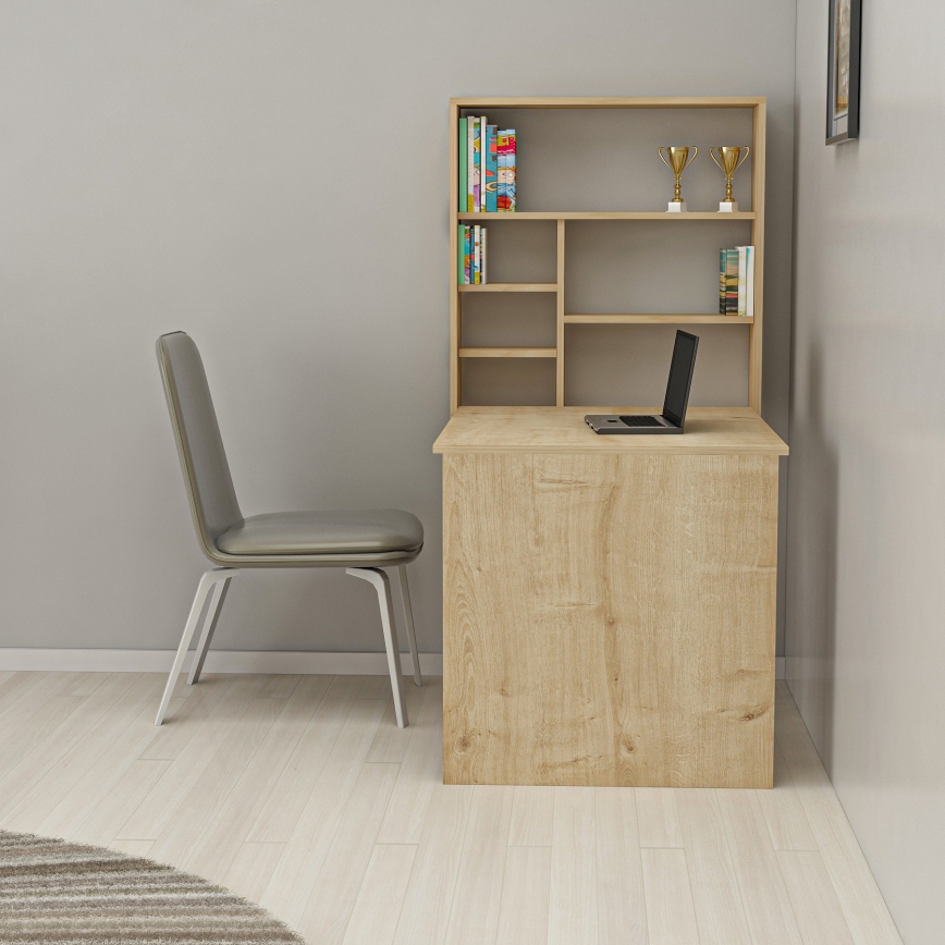 Mesa de trabajo con estante SEDIR 154,2x59 cm beige