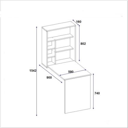 Mesa de trabajo con estante SEDIR 154,2x59 cm beige