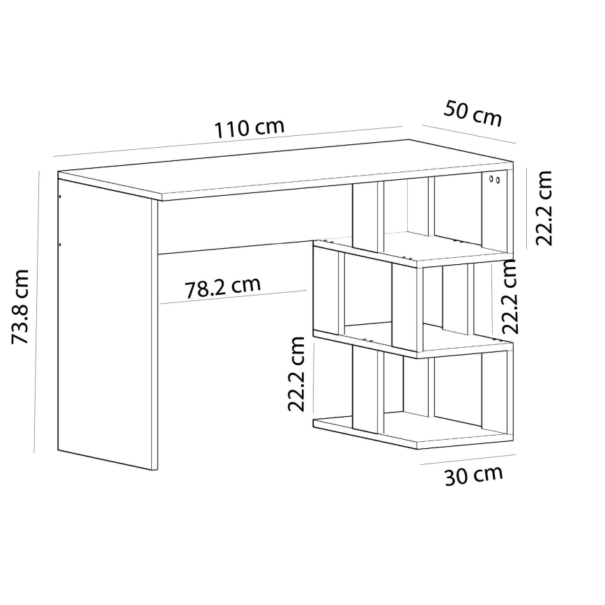 Mesa de trabajo DARDANOS 110x73,8 cm beige/blanco