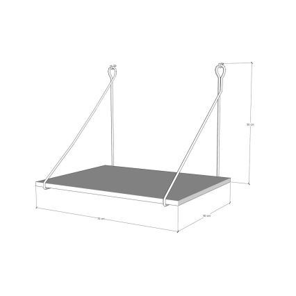 Mesa de trabajo de pared TUNA 50x70 cm marrón/negro