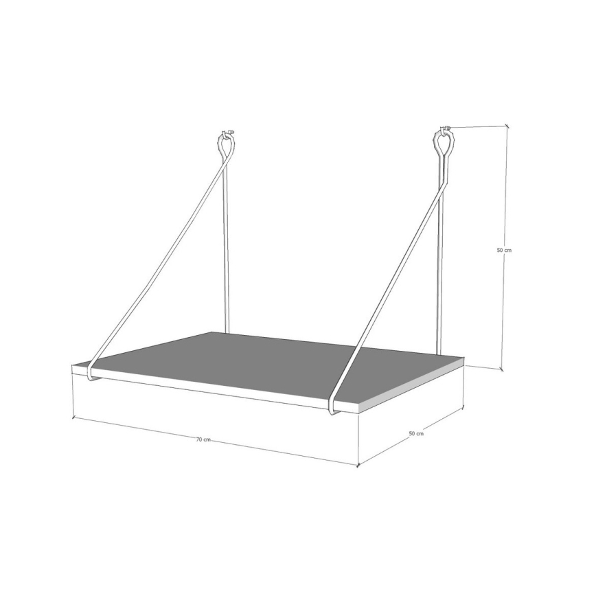 Mesa de trabajo de pared TUNA 50x70 cm marrón/negro