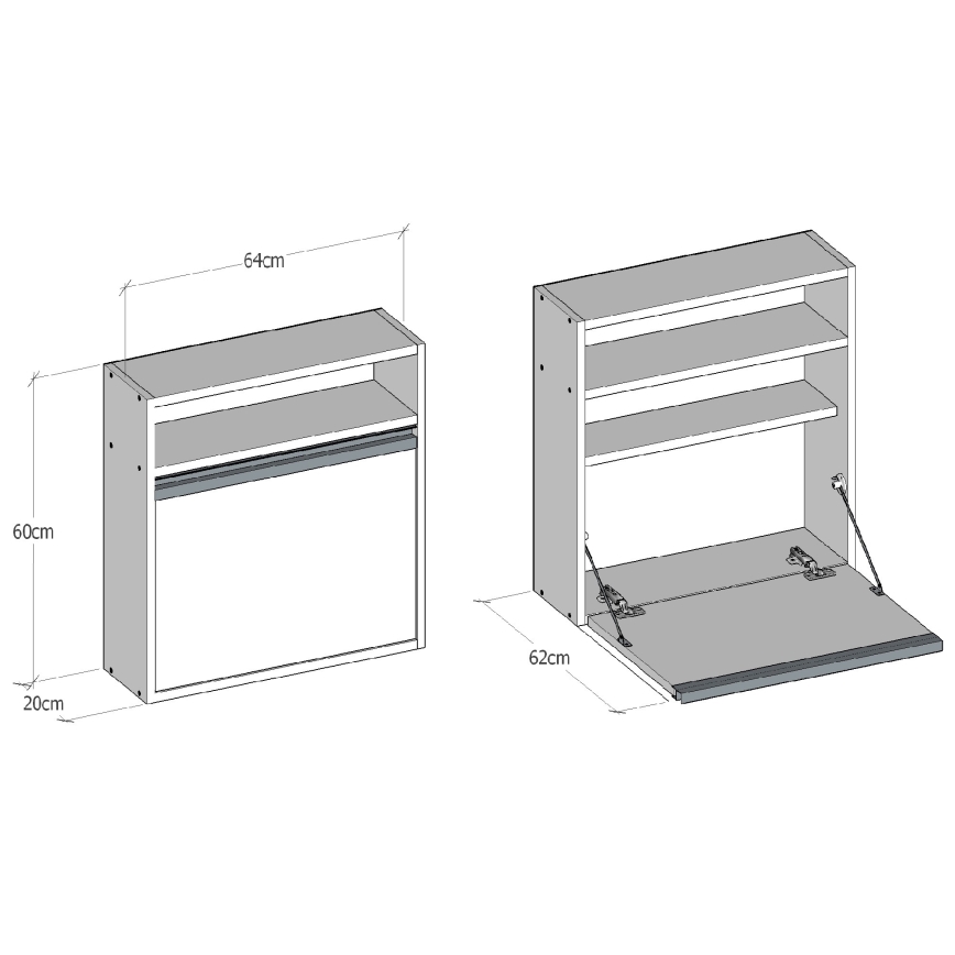 Mesa de trabajo plegable OPTIMUM 60x64 cm blanco