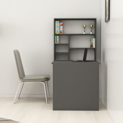 Mesa de trabajo con estante SEDIR 154,2x90 cm antracita