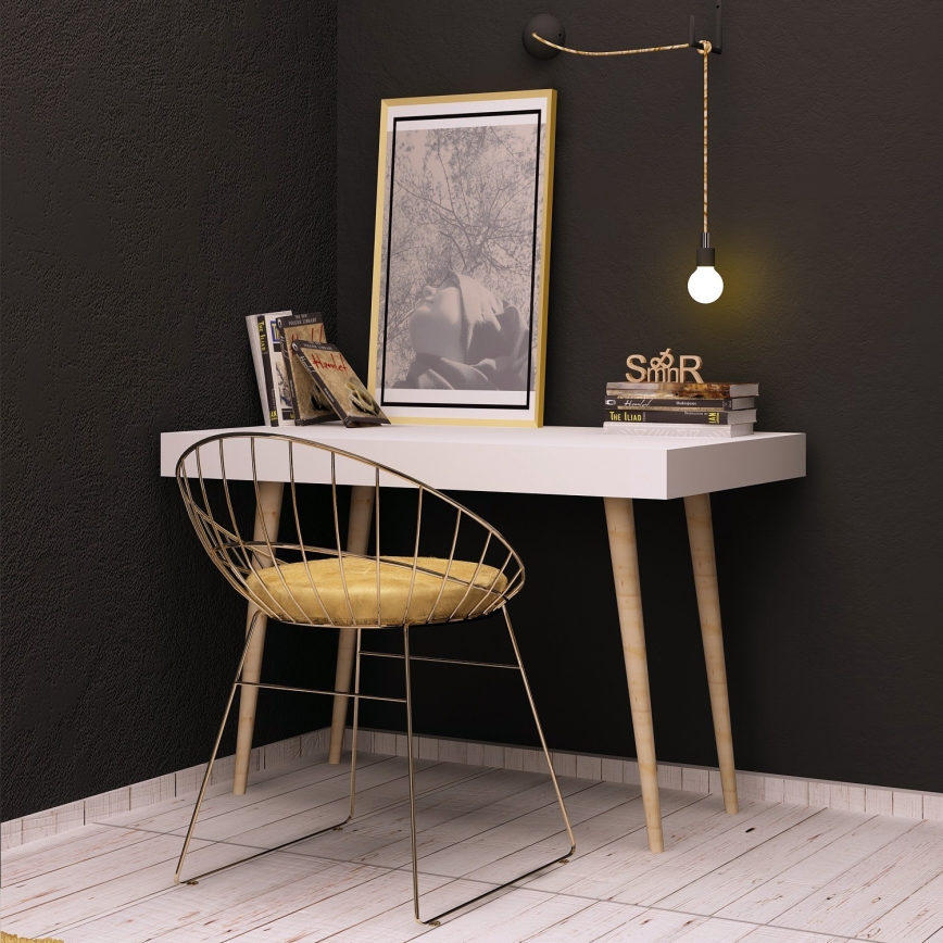 Mesa de trabajo VERONIKA 74x100 cm blanco/beige