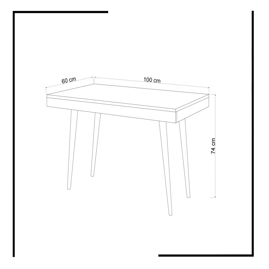 Mesa de trabajo VERONIKA 74x100 cm blanco/beige