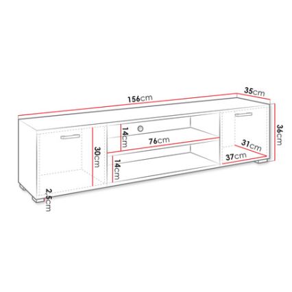 Mesa de TV GIMREN 36x156 cm blanco