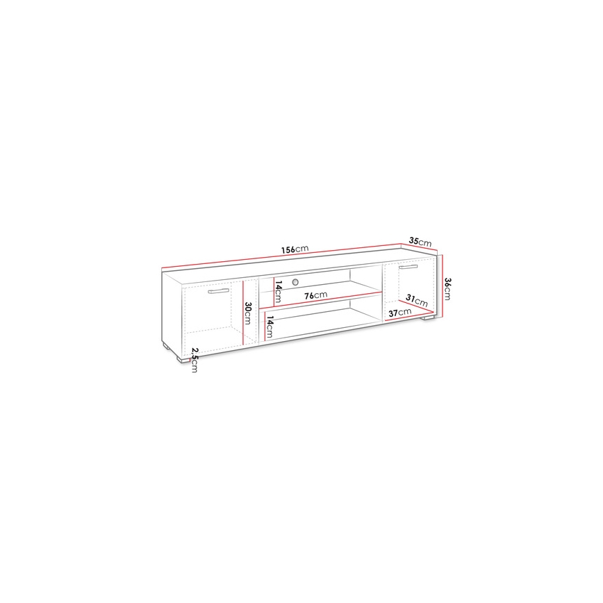 Mesa de TV GIMREN 36x156 cm blanco