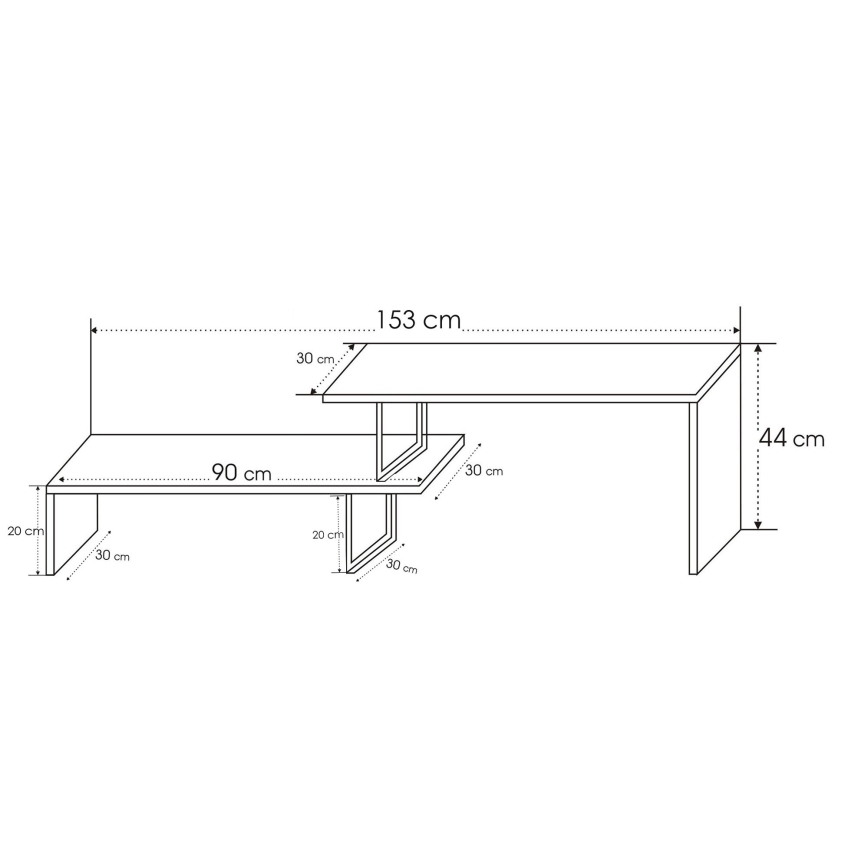 Mesa de TV OVIT 44x153 cm marrón/negro