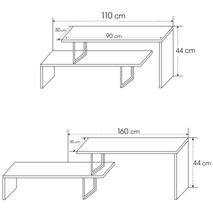 Mesa de TV OVIT 45x120 cm antracita/negro