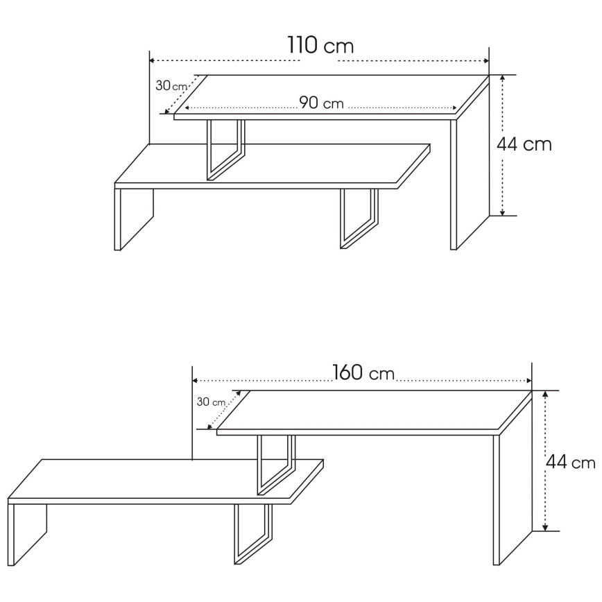 Mesa de TV OVIT 45x120 cm antracita/negro