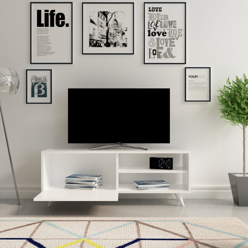 Mesa de TV VENEDIK 43,7x120 cm blanco