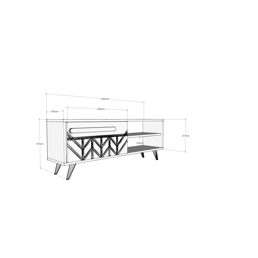 Mesa de TV VENEDIK 43,7x120 cm blanco