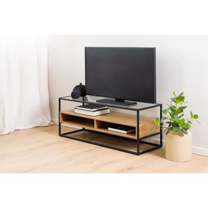 Mesa de TV ZEIN roble/negro