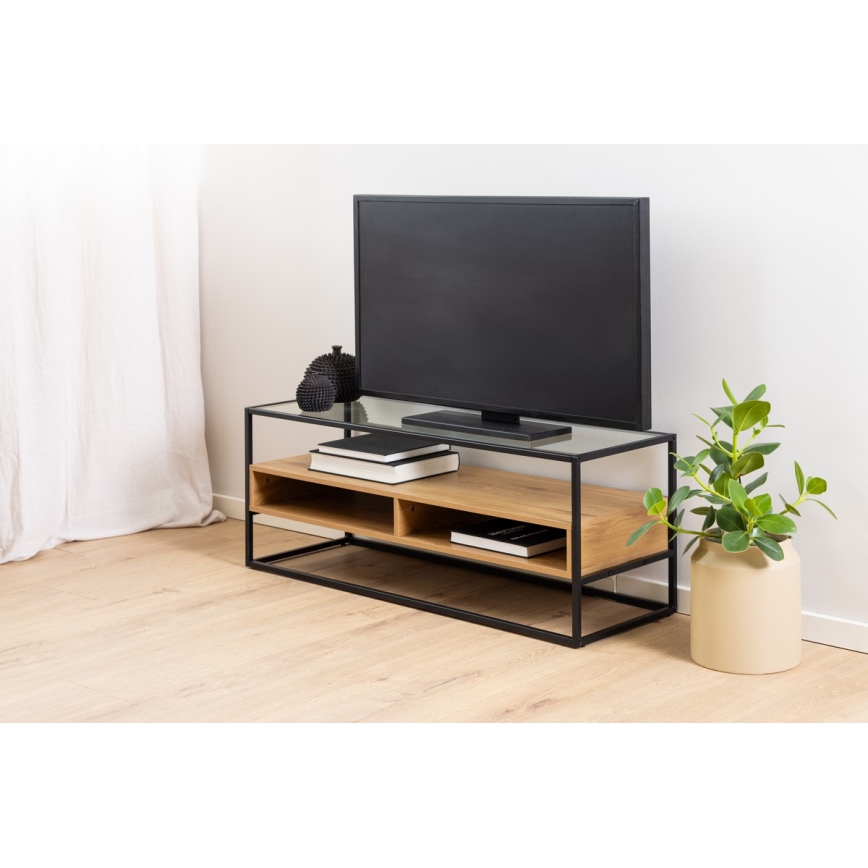 Mesa de TV ZEIN roble/negro