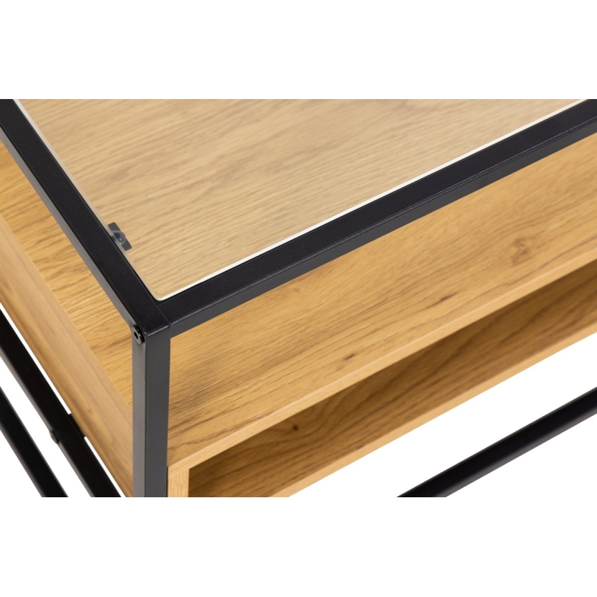 Mesa de TV ZEIN roble/negro
