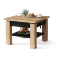 Mesa extensible de centro/comedor con tablero elevable CALEB roble craft/negro