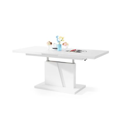 Mesa extensible de centro/comedor con tablero elevable NINO blanca