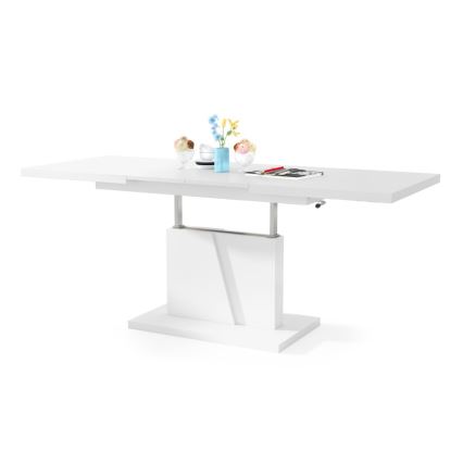 Mesa extensible de centro/comedor con tablero elevable NINO blanca