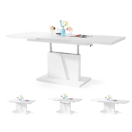 Mesa extensible de centro/comedor con tablero elevable NINO blanca