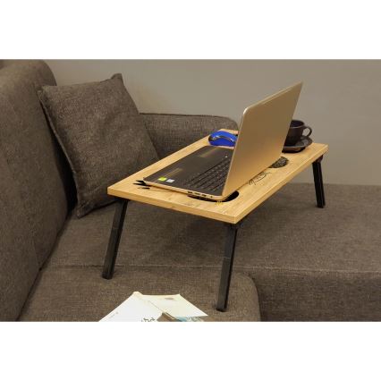 Mesa para cama GUSTO CATS 24x60 cm beige/negro