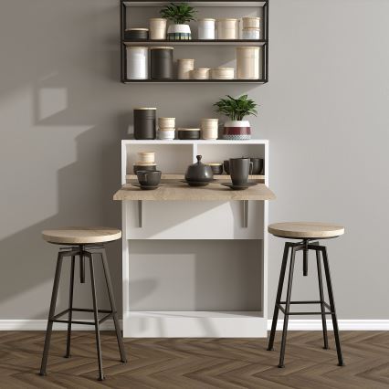Mesa plegable BRACKED 96x70 cm blanco/marrón