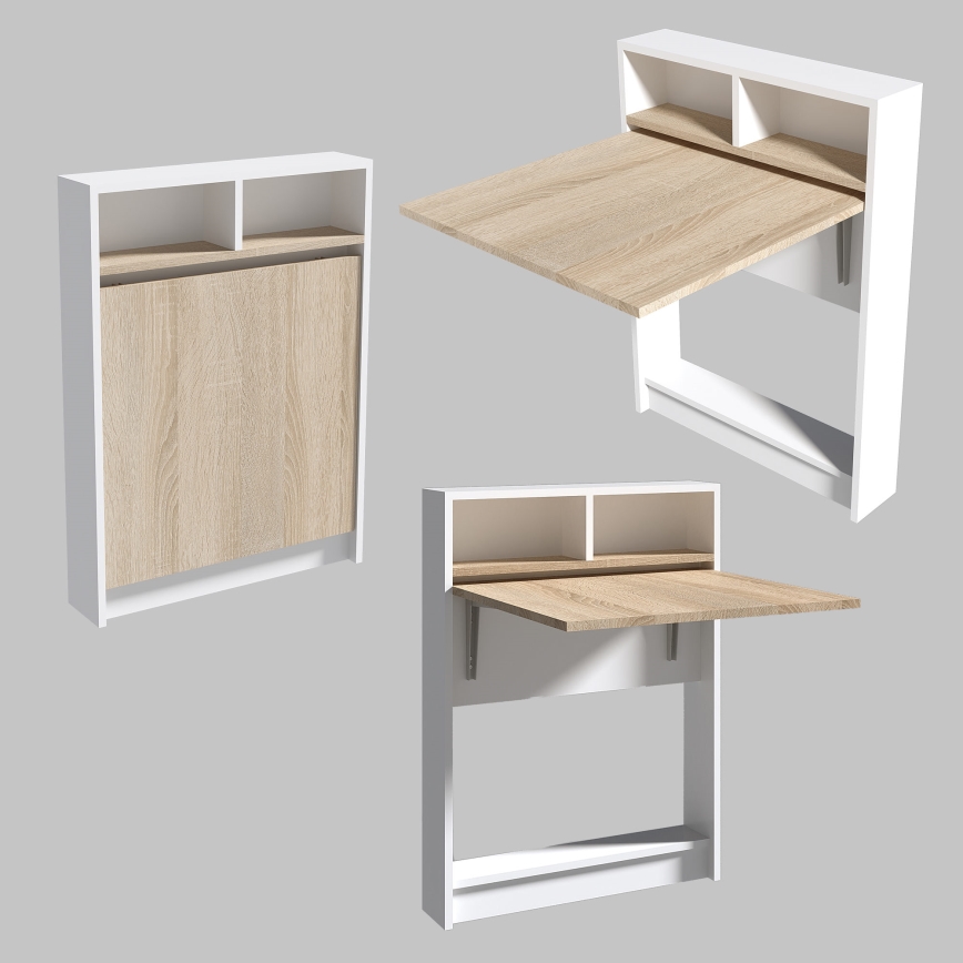 Mesa plegable BRACKED 96x70 cm blanco/marrón