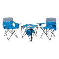 Mesa plegable de camping + 2x silla azul