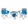 Mesa plegable de camping + 2x silla azul