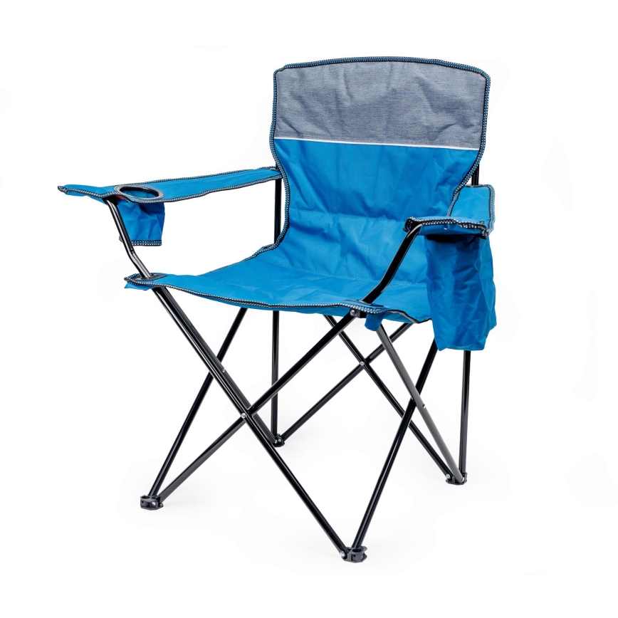 Mesa plegable de camping + 2x silla azul