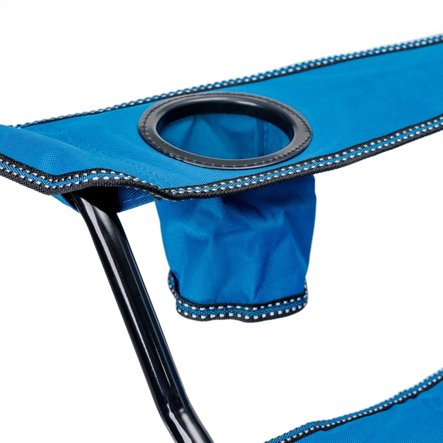 Mesa plegable de camping + 2x silla azul