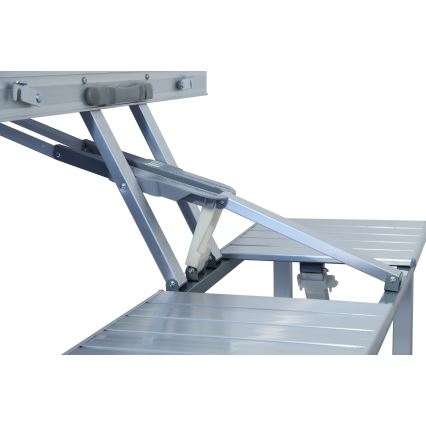 Mesa plegable de camping con sillas blanco/cromo mate