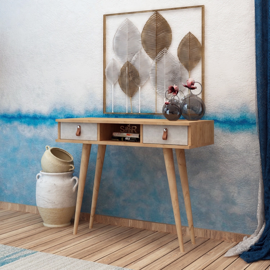 Mesa plegable LAWEN 88x100 cm beige/gris