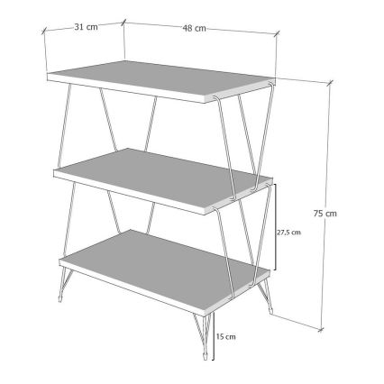 Mesa plegable LAZANDOS 75x48 cm marrón/negro