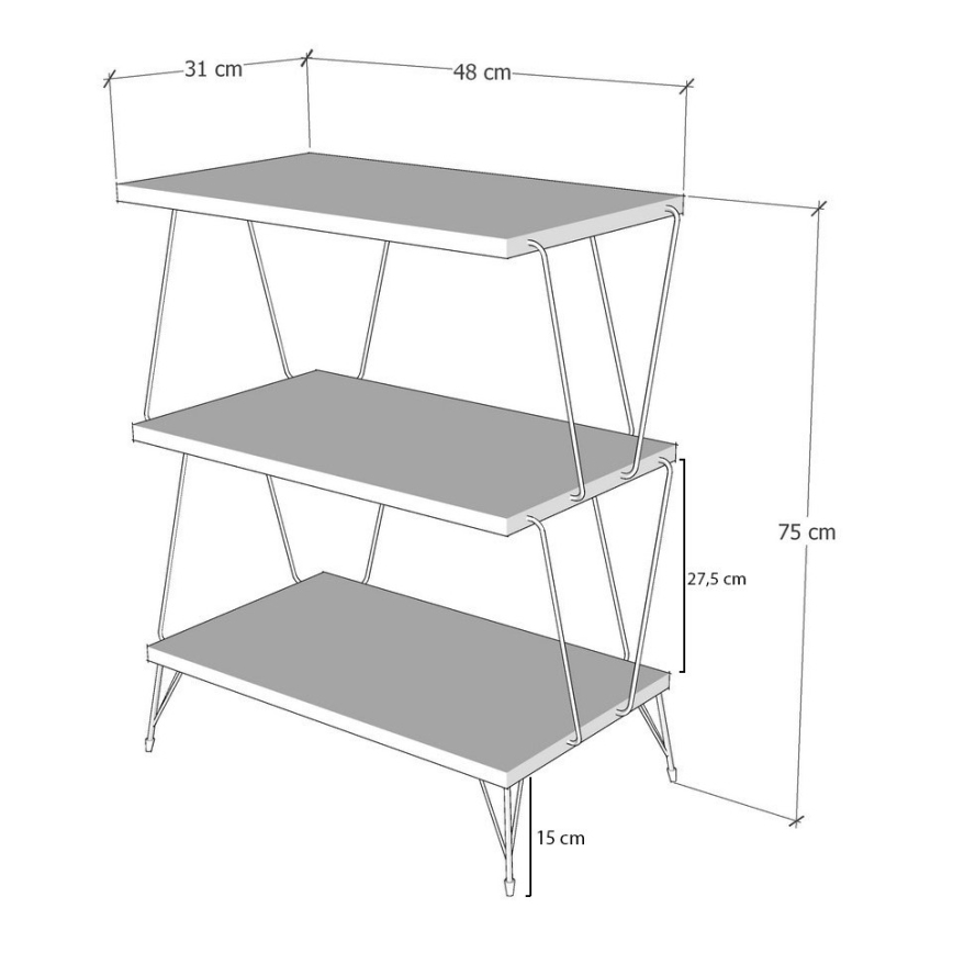 Mesa plegable LAZANDOS 75x48 cm marrón/negro