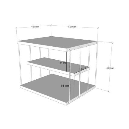 Mesa plegable LIFON 40x50 cm marrón/negro