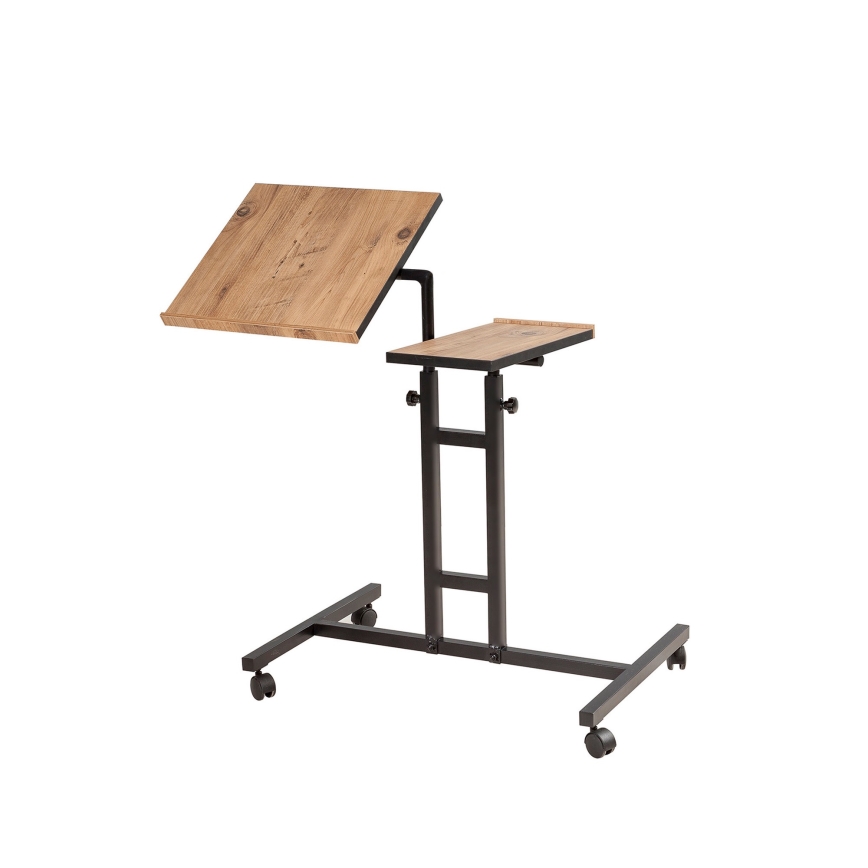 Mesa regulable GLEN 87x67 cm marrón/negro